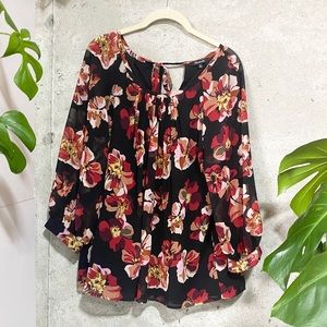 Madewell floral sheer top